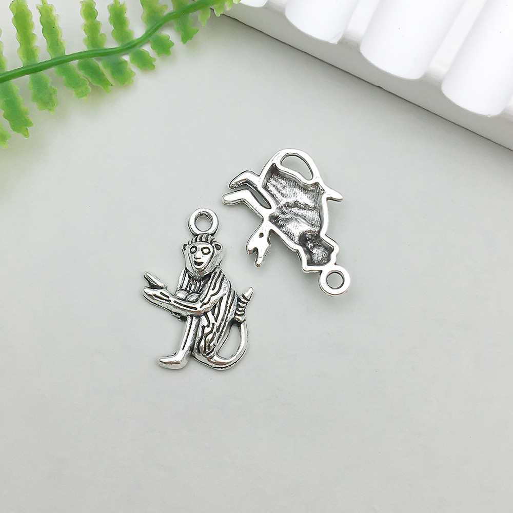 16:1 ancient silver animal monkey 15*20mm-0.9g-11310