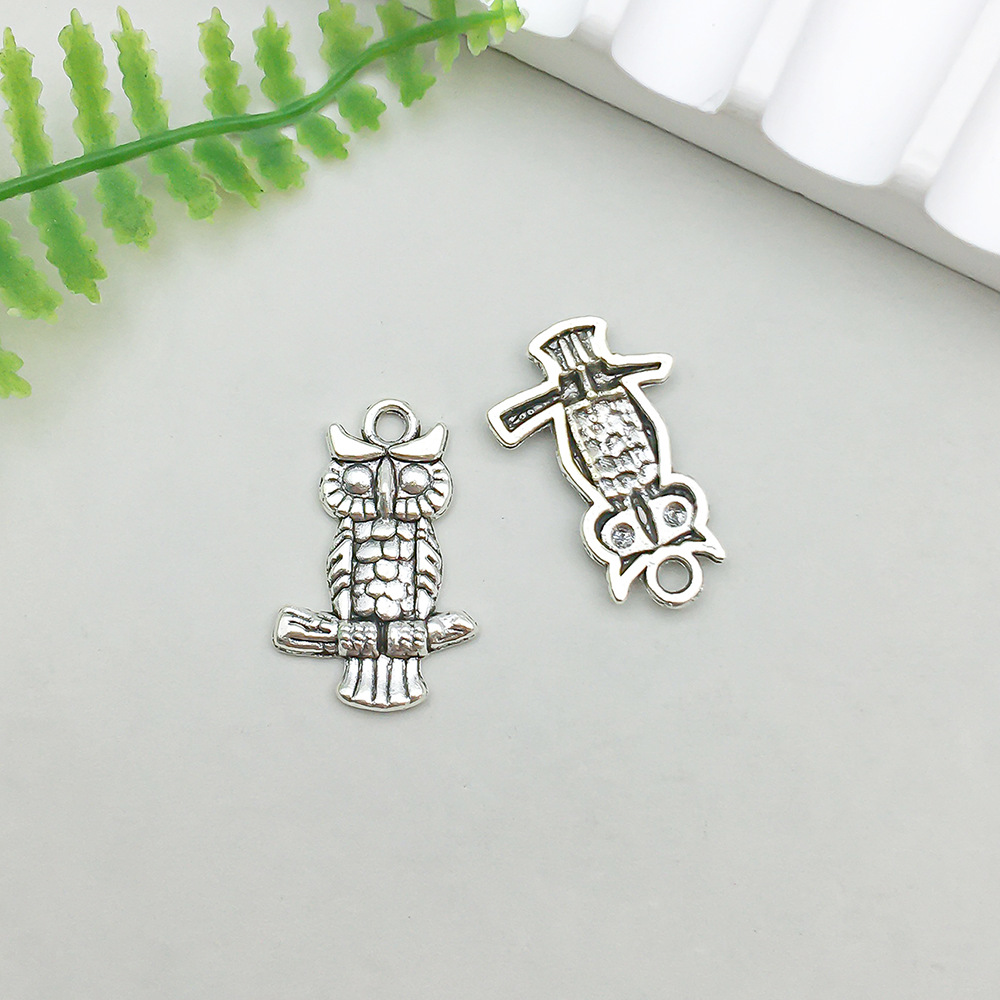 21:1 ancient silver single-sided owl 13*20mm-1.3g-11322