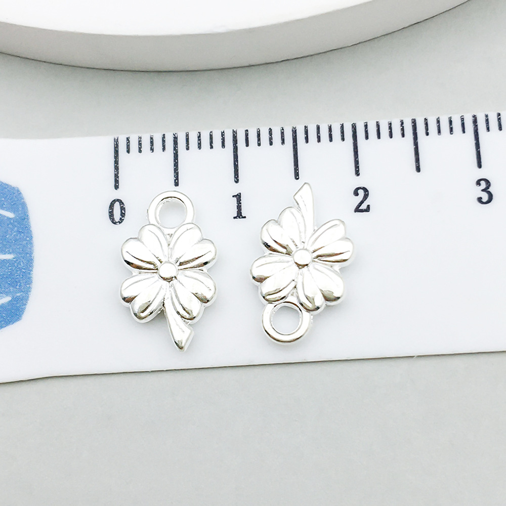 5:1 bright silver four-leaf clover 13*8mm-0.7g-20447