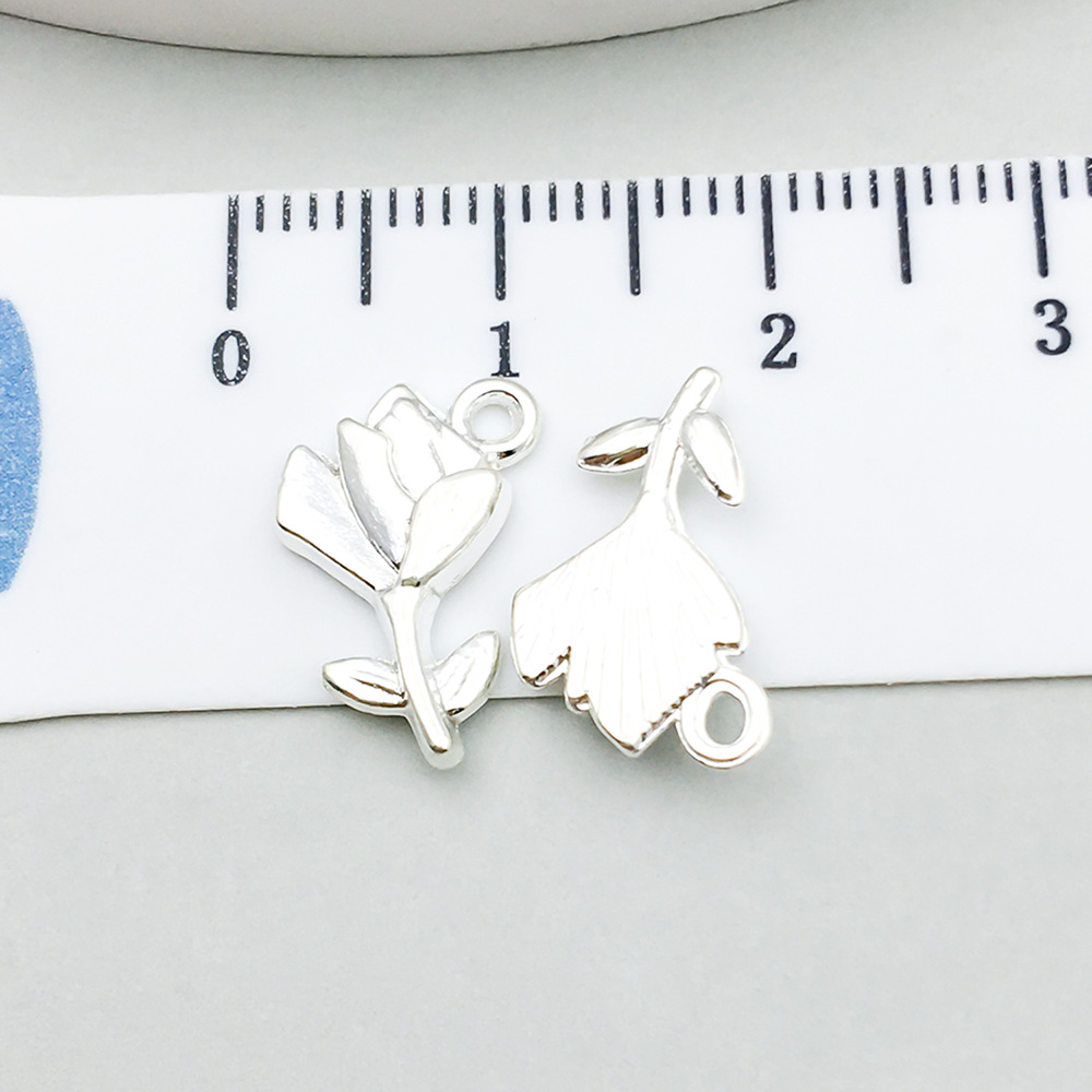 8:1 bright silver rose 15*10mm-0.7g-20450