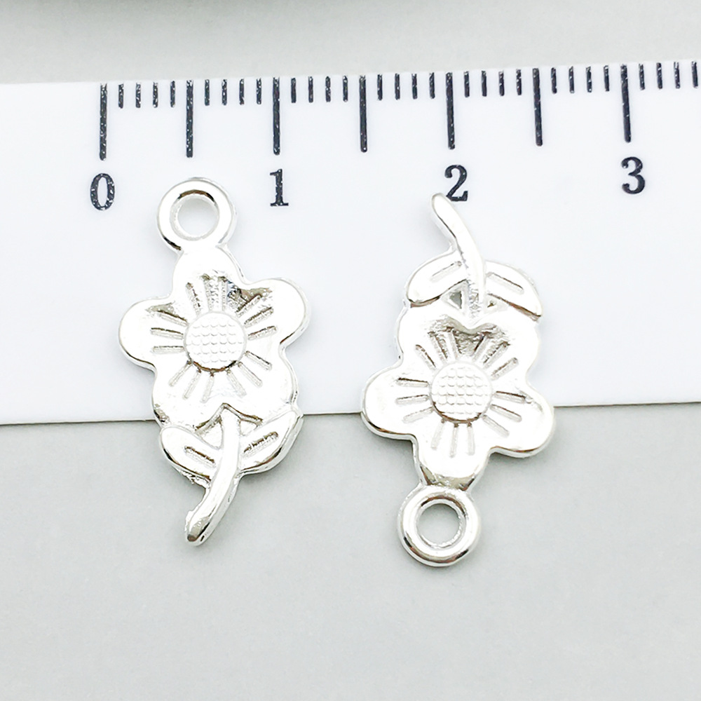 10:1 bright silver flower 21*11mm-1g-20452