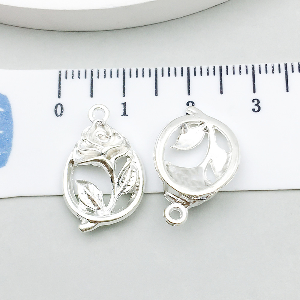 16:1 bright silver hollow rose 18*12mm-1.2g-20458