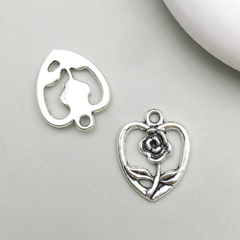 5:1 ancient silver flower 13*16mm-2.1g-10412