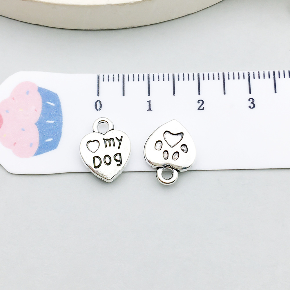 4:1 ancient silver love dog paw 10*12mm-1.1g-7277
