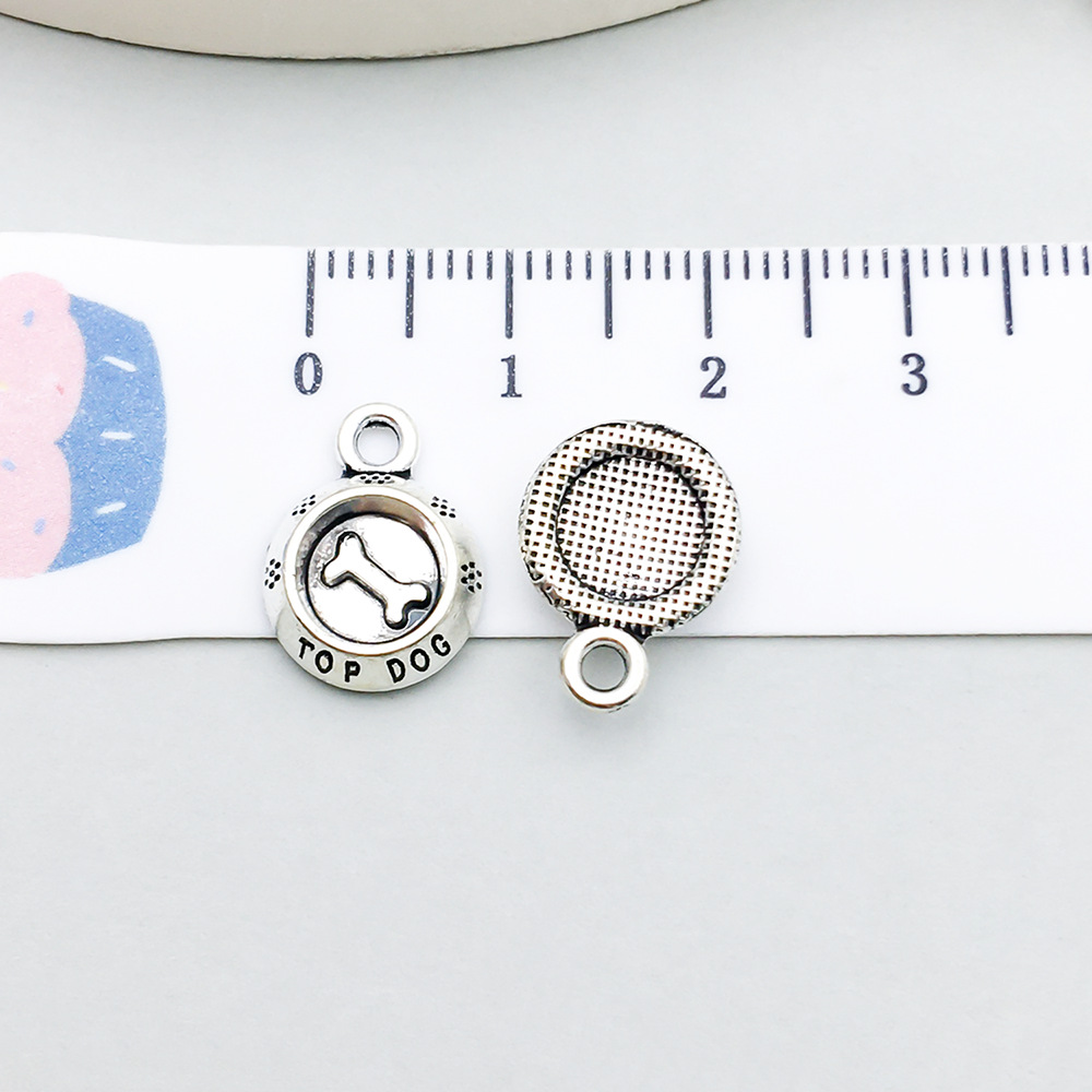 9:1 ancient silver dog rice bowl 10*15mm-1.2g-9812