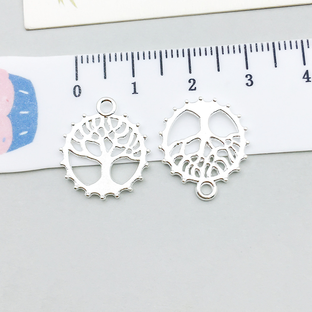 10:1 bright silver round tree of life 18*16mm