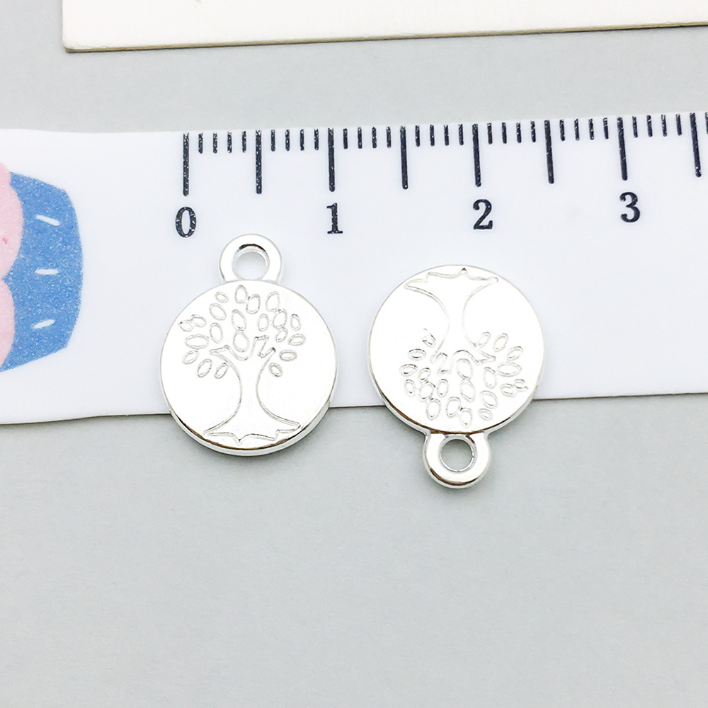4:1 bright silver round tree of life 15*12mm