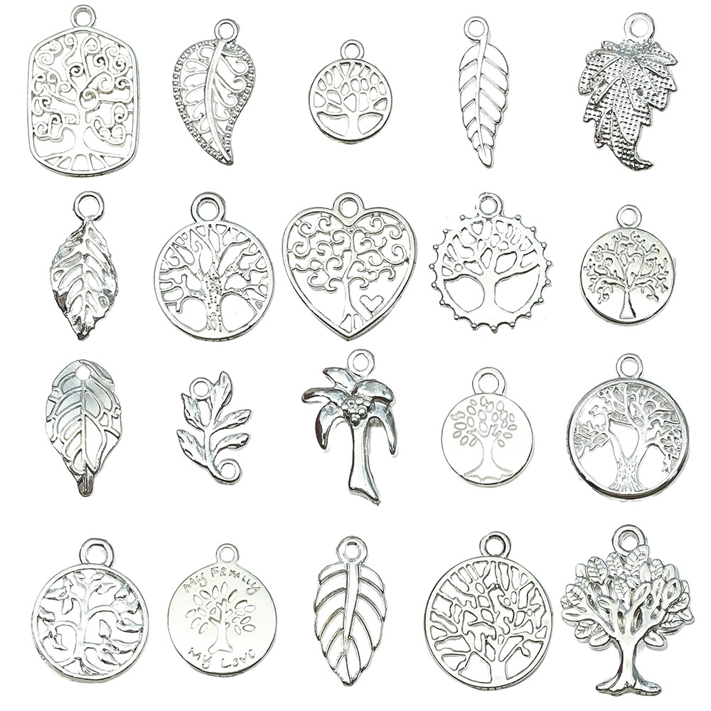 1:Mix 20pcs bright silver trees series