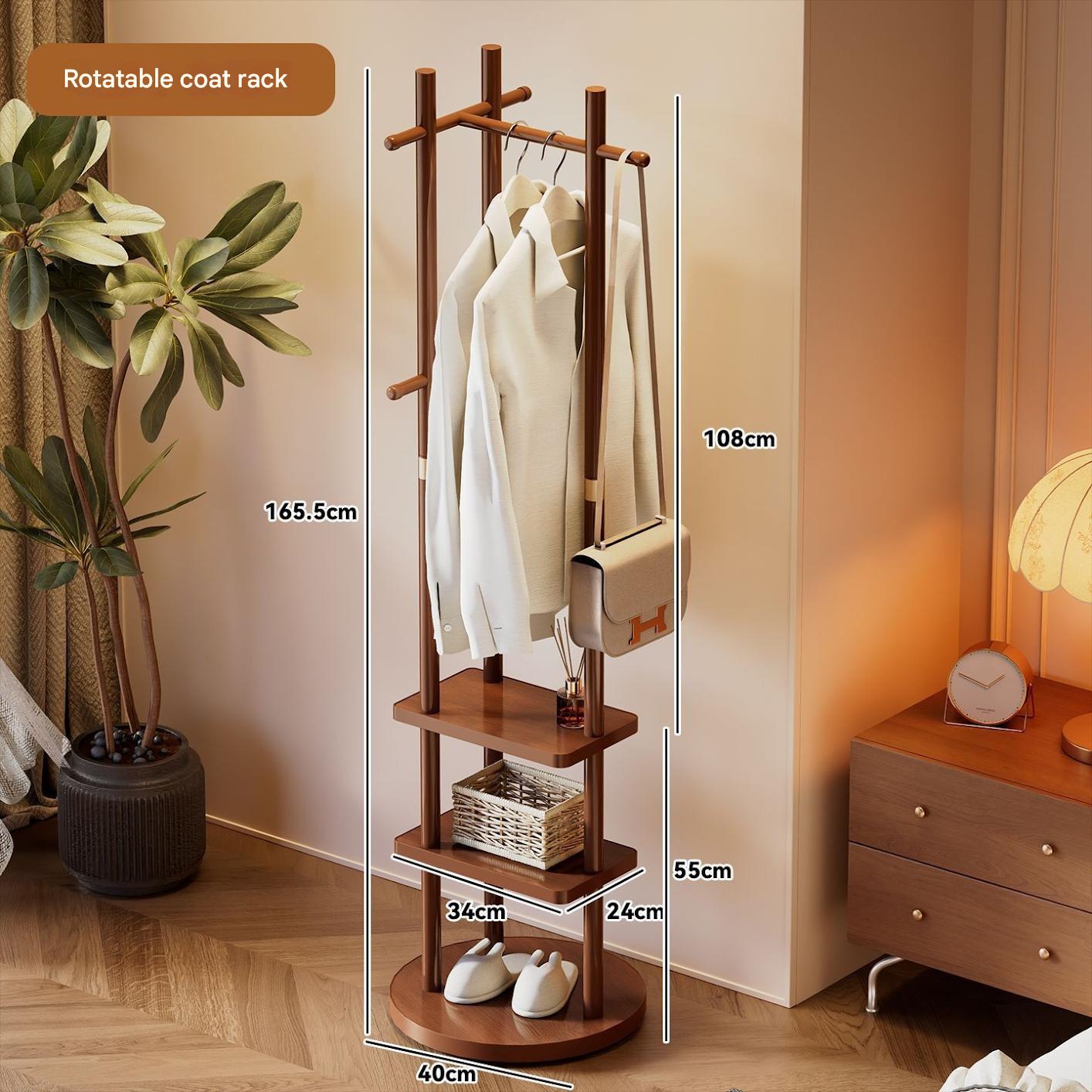 round base walnut color rotatable