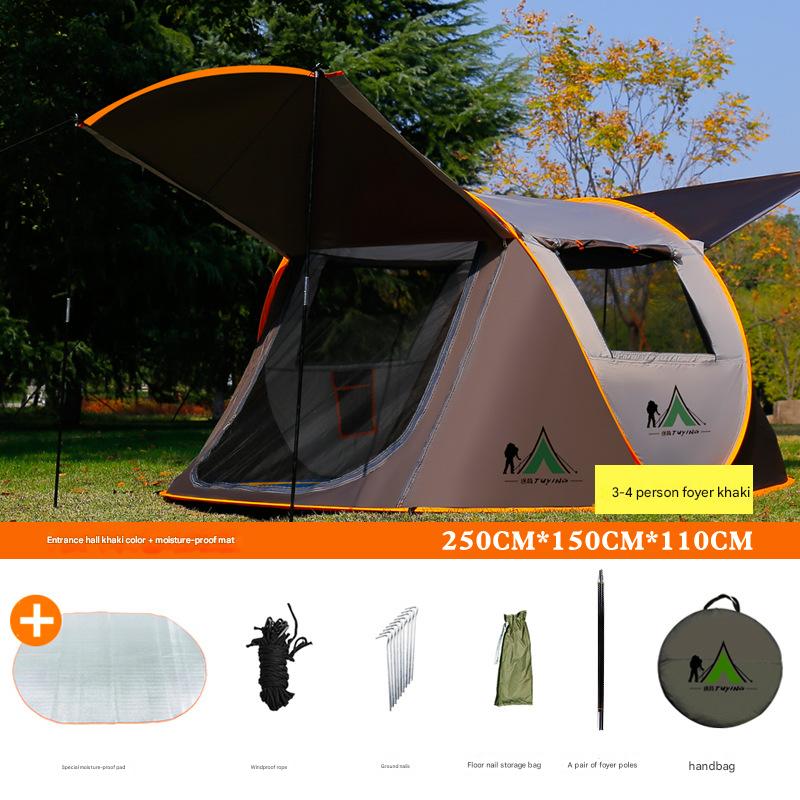 3-4 person foyer khaki   moisture-proof mat