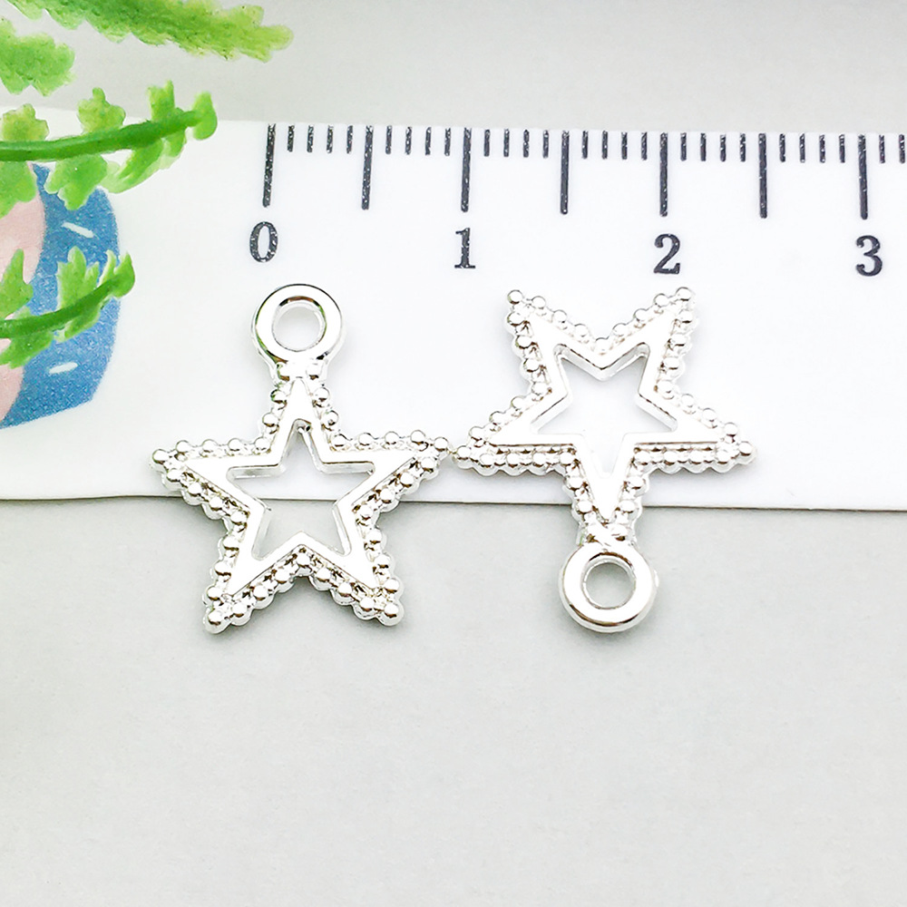 2:1 bright silver five-pointed star 15*17mm-0.9g-20835