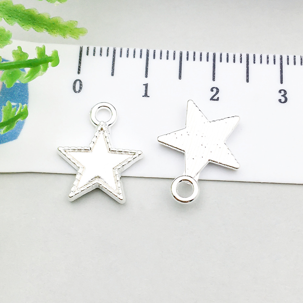 4:1 bright silver five-pointed star 12*16mm-0.7g-20837