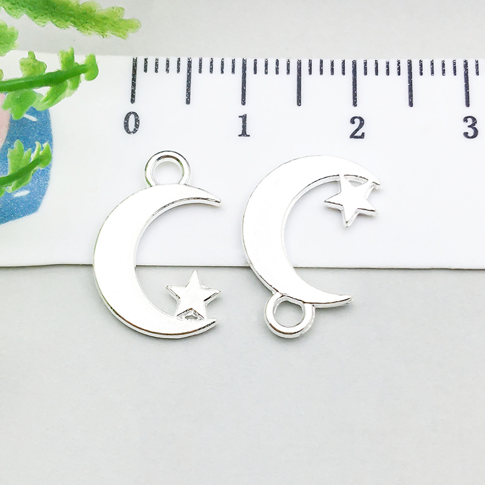 6:1 bright silver moon star 11*17mm-0.5g-20839