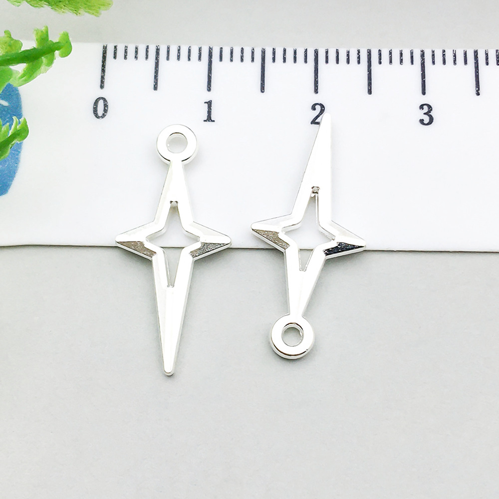 10:1 bright silver four-pointed star 10*23mm-0.5g-20843