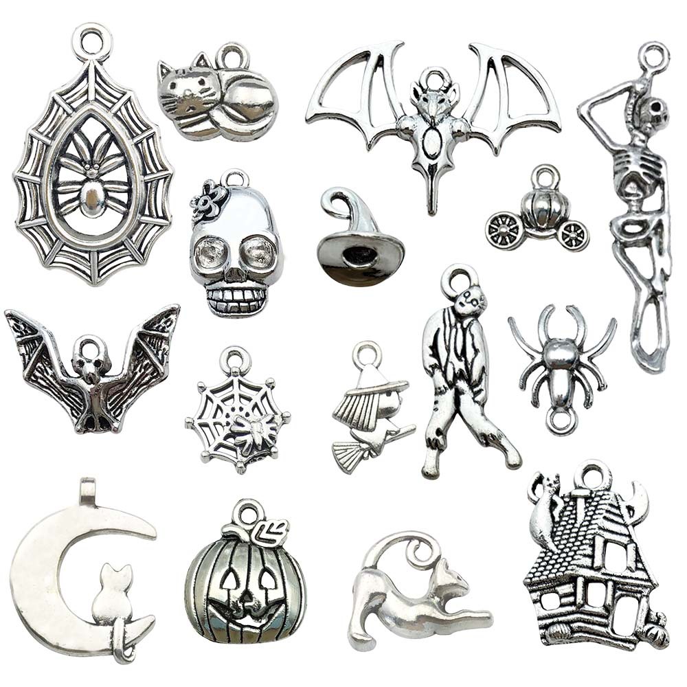 1:Mix 15pcs ancient silver Halloween series-25g-SN54