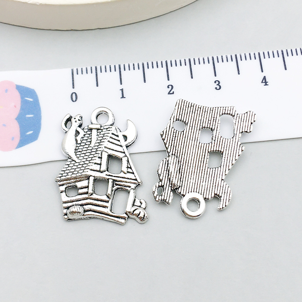 16:1 ancient silver haunted house castle 18*24mm-2g-10883