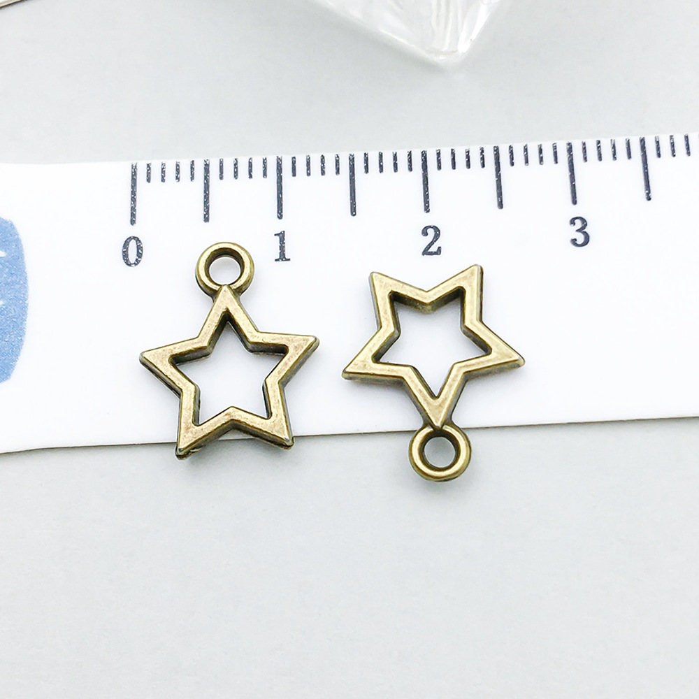 17:1 ancient green hollow five-pointed star 12*14mm-0.6g-20862