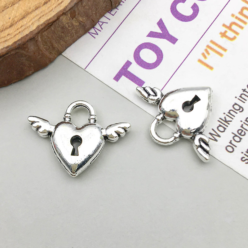 9:1 ancient silver love wings 17*13mm-1.4g-15837