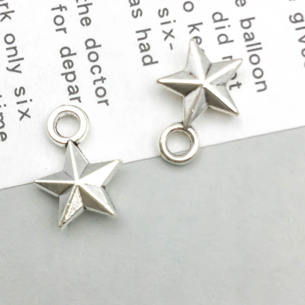 2:1 ancient silver five-pointed star 8*11mm-0.4g-5082