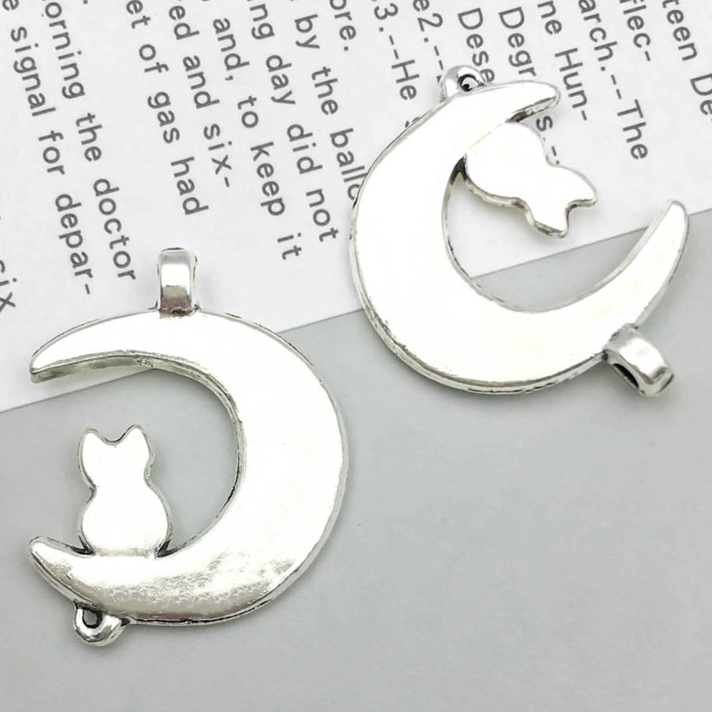 3:1 ancient silver moon cat 18*21mm-1.7g-5339