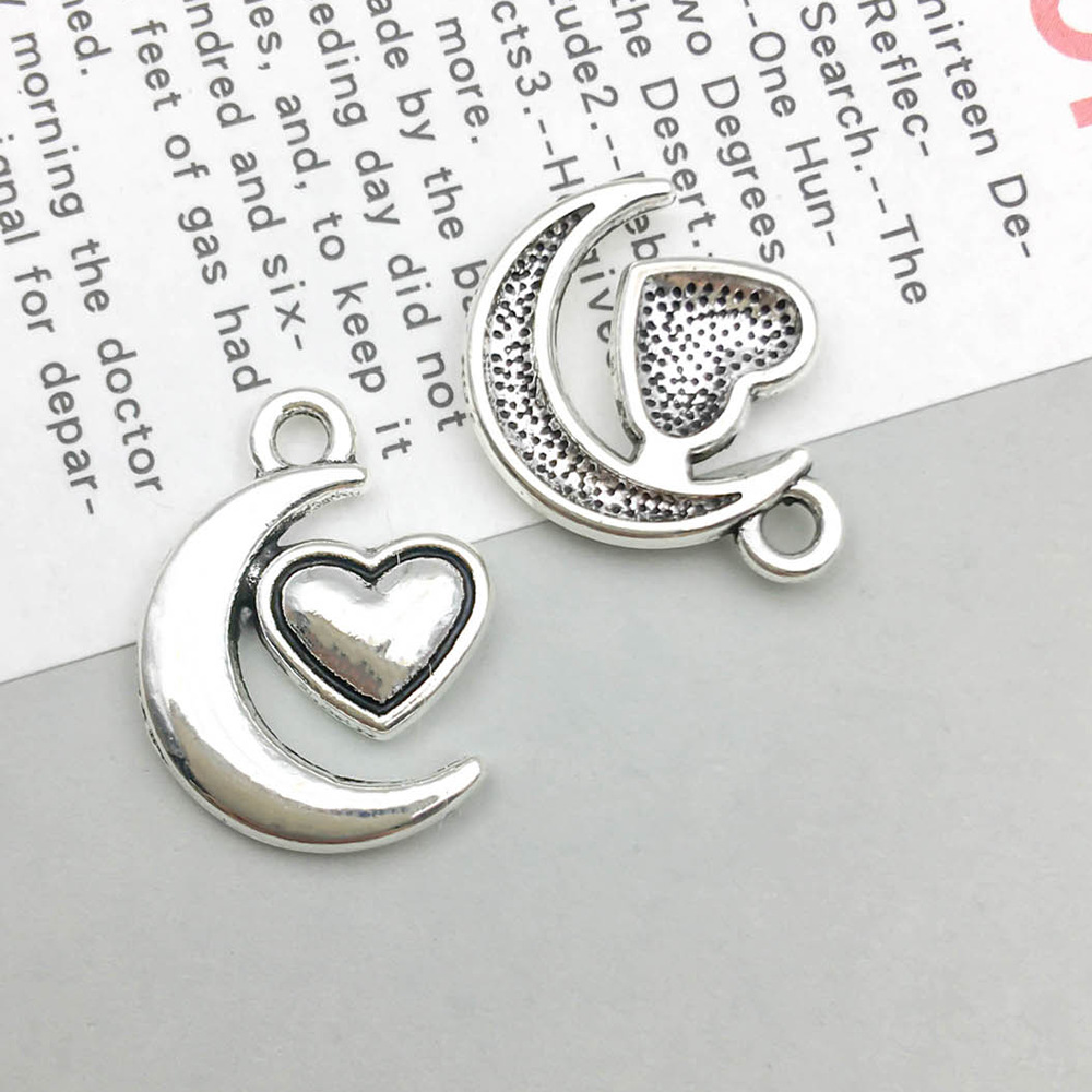 11:1 ancient silver moon heart 13*18mm-1.4g-8007