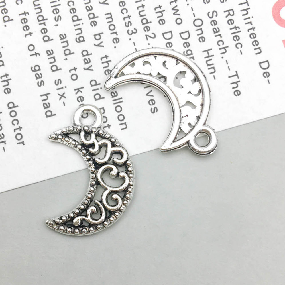 15:1 ancient silver small moon 12*18mm-0.5g-8764
