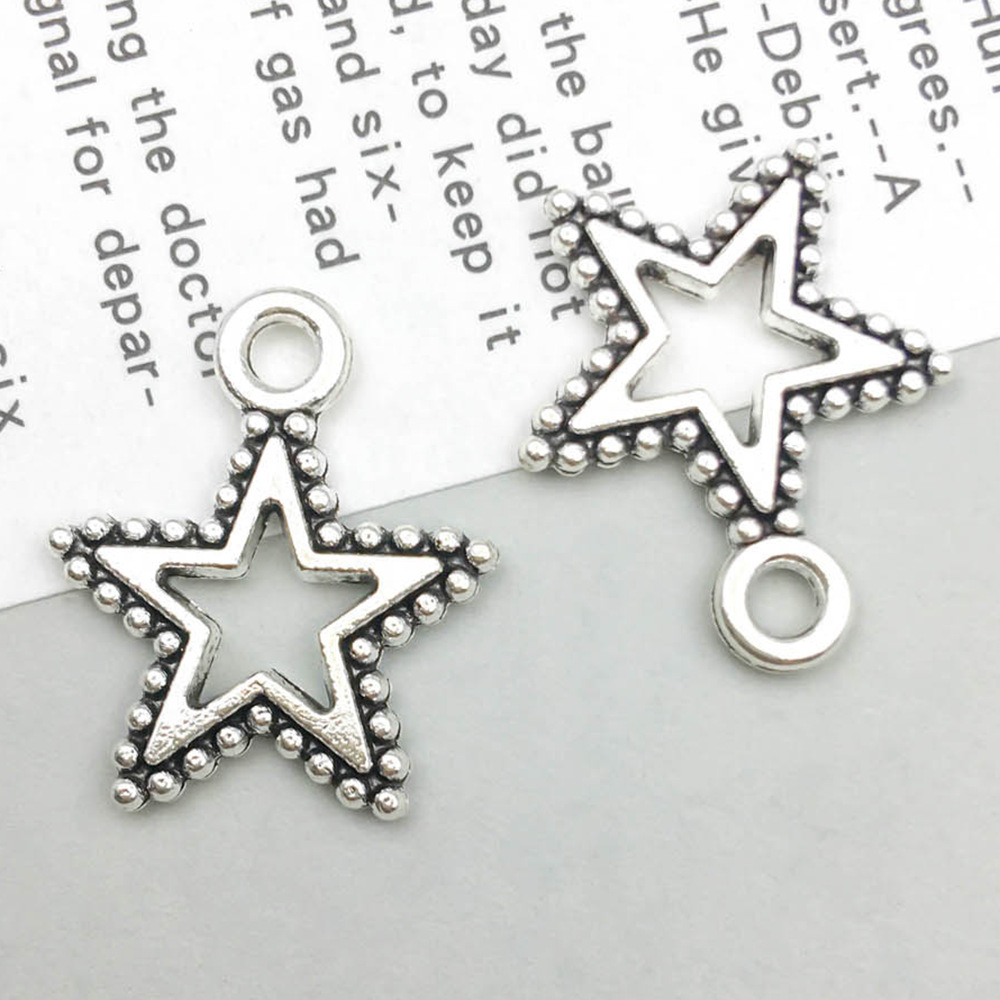 16:1 ancient silver five-pointed star 15*17mm-0.9g-8767