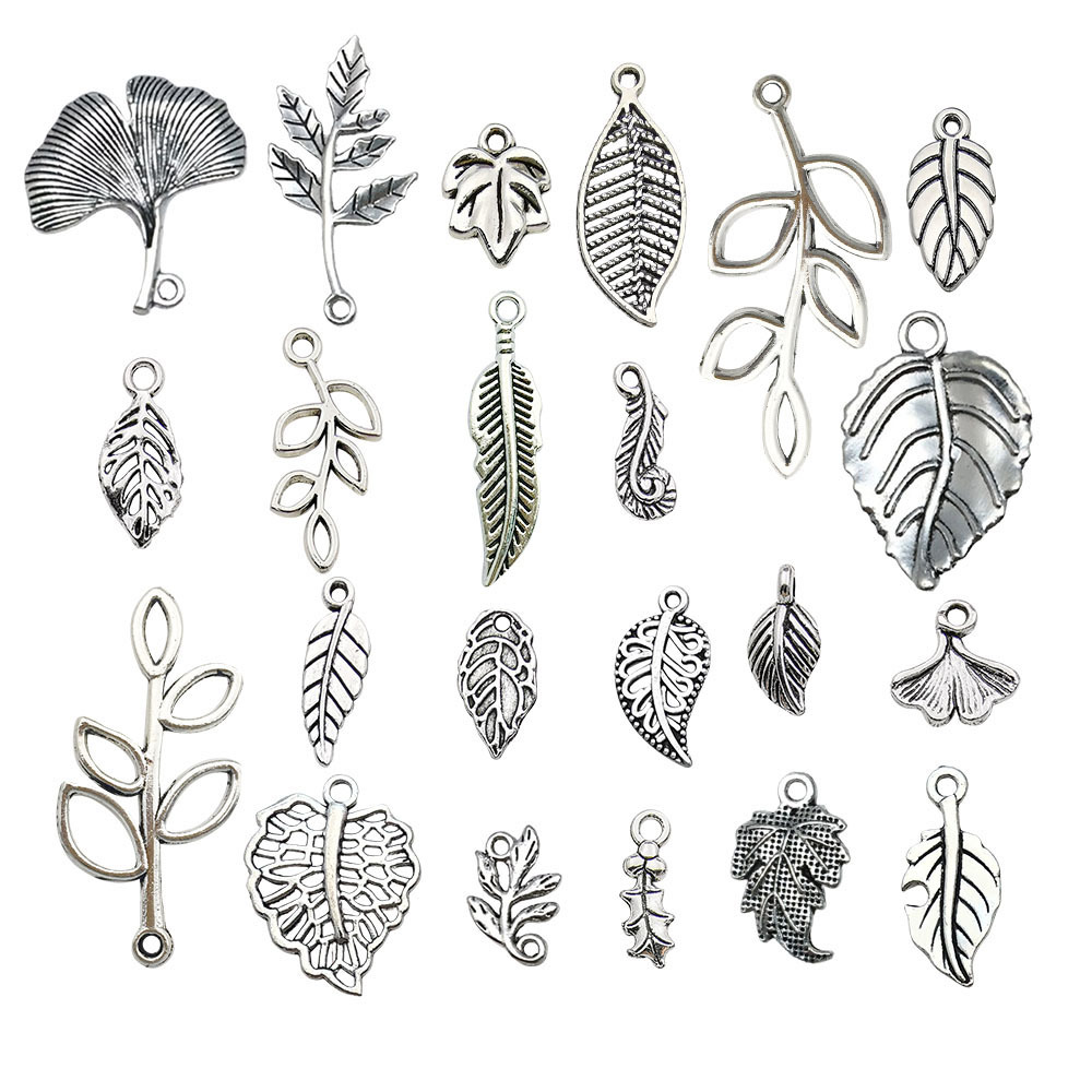 1:Mix 22pcs ancient silver leaves series-24.5g-SN29