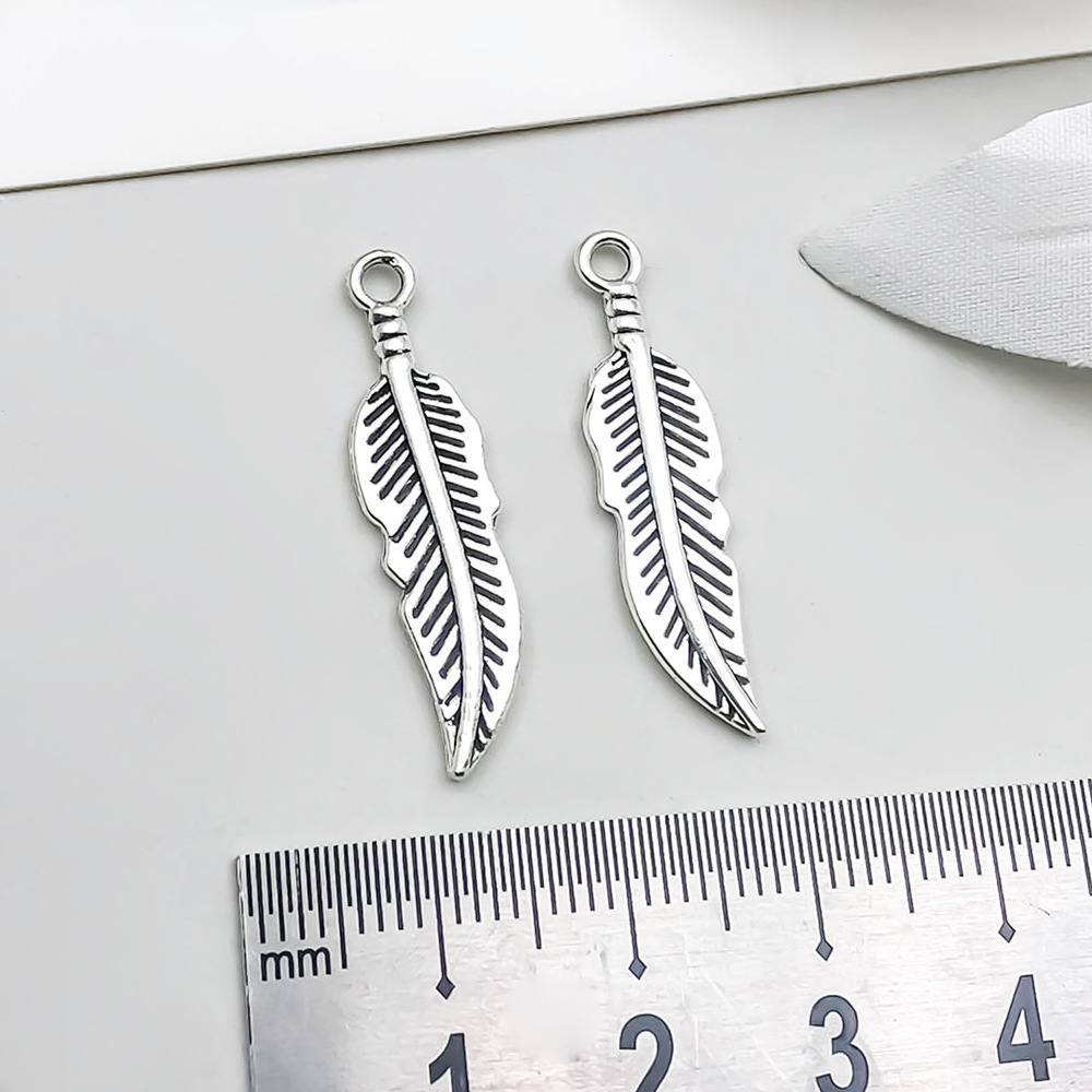 9:1 ancient silver feather 7*30mm-1g-8247