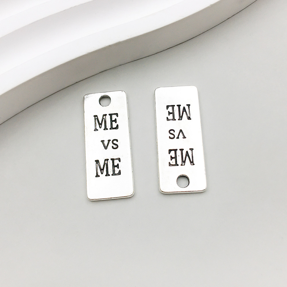 2:1 ancient silver MEVSME letter card 10*24mm-2g-8992