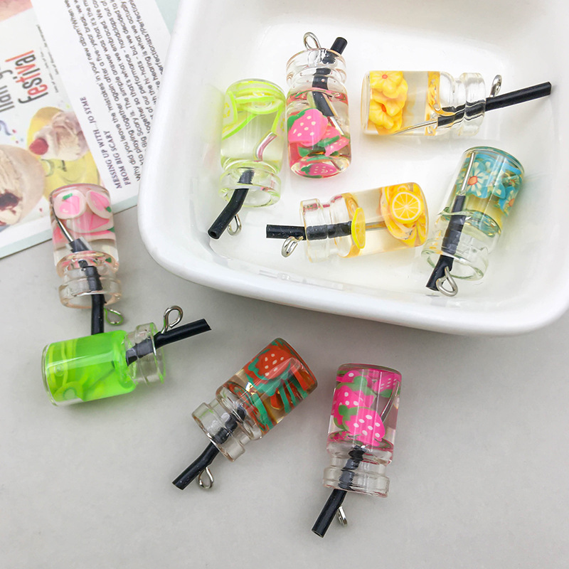 9:1 mixed color fruit beverage with straw 10*27mm-2g-16442