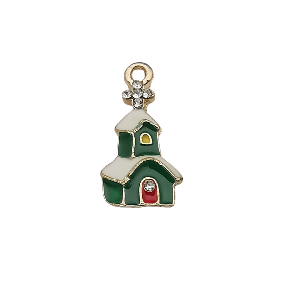 12:1 Green Drip Christmas House Castle House 11*22mm-1.1g-12515