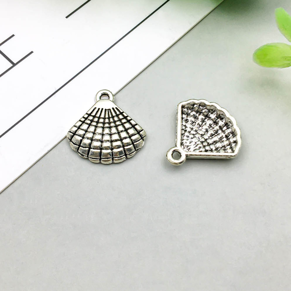 7:1 ancient silver shell 16*16mm-1.2g-11192