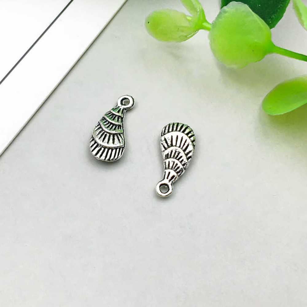 13:1 ancient silver teardrop shaped marine shell 6*15mm-0.6g-17311