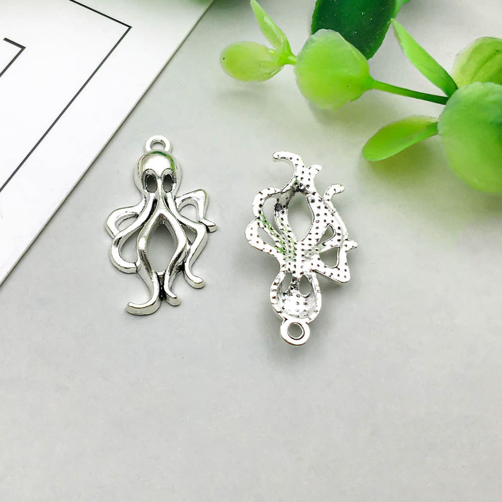 17:1 ancient silver octopus 19*20mm-1.3g-b282