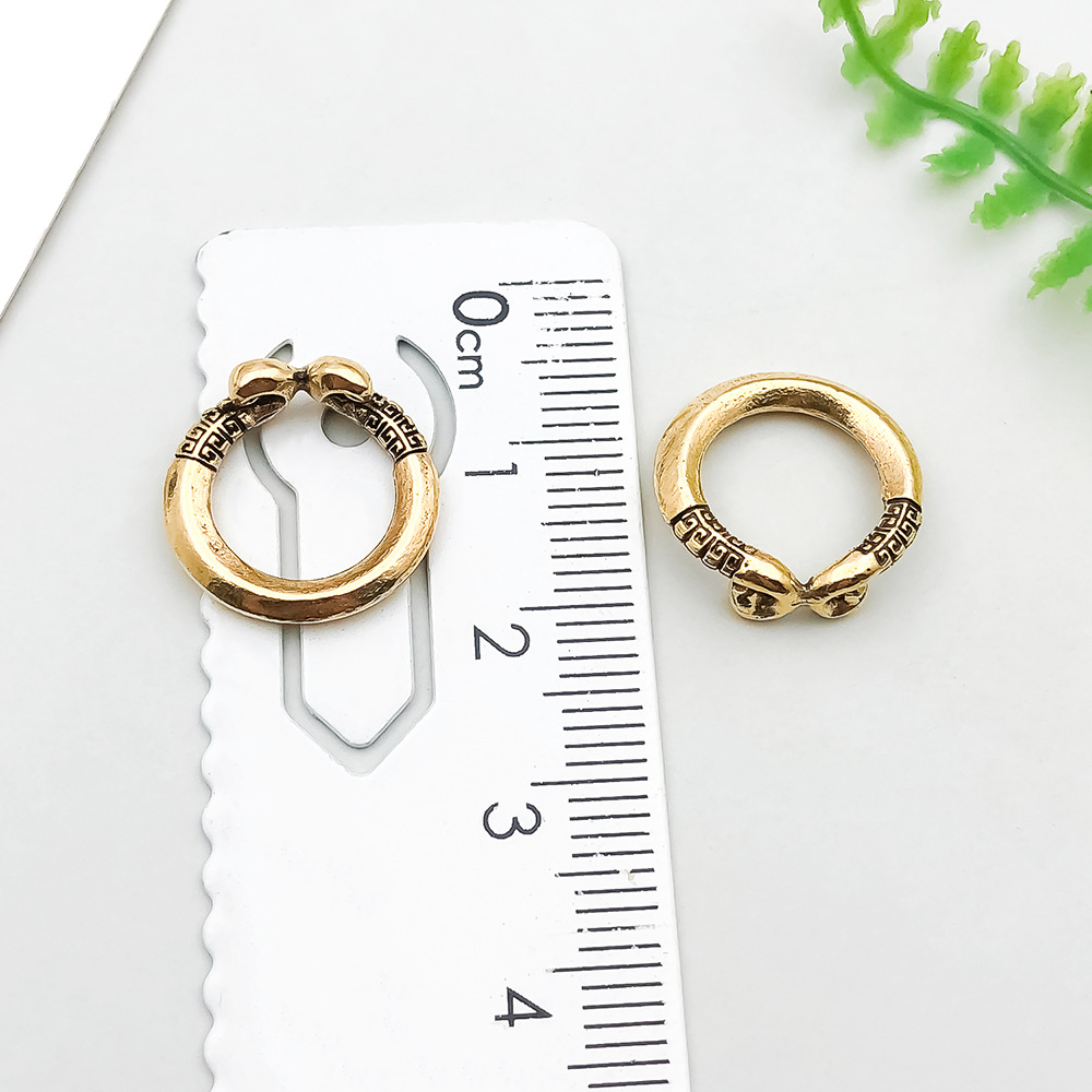 6:1 ancient gold qitian dash gold hoop 15*15mm-1.3g-21011