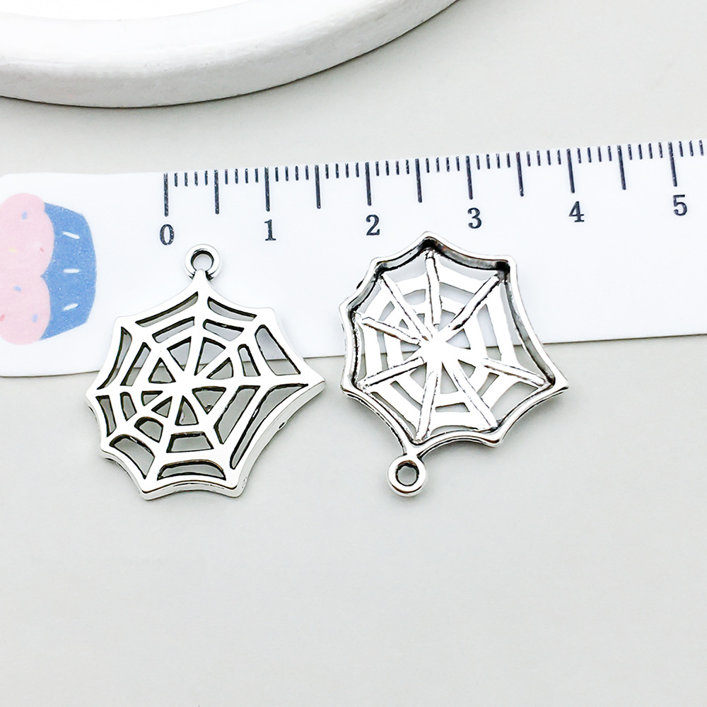 13:1 ancient silver halloween spider web 27*30mm-1.5g-10889
