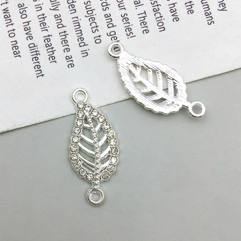 4:1 bright silver double-hole connection point drill pendant 9*22mm-0.6g-14602