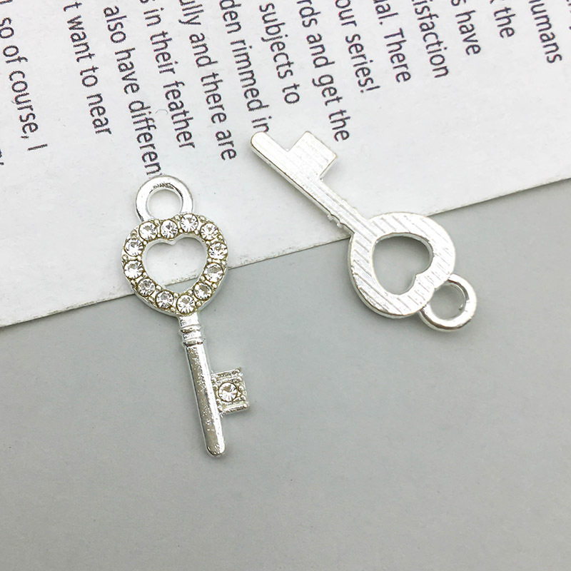 10:1 bright silver double hole connection point drill pendant 8*23mm-0.8g-14616