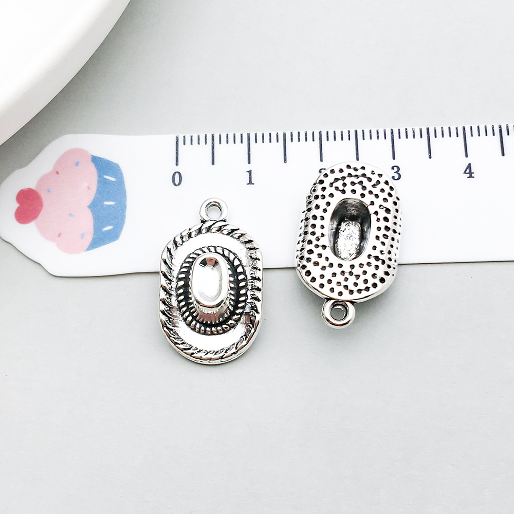 12:1 ancient silver cowboy hat 13*23mm-2.8g-14035