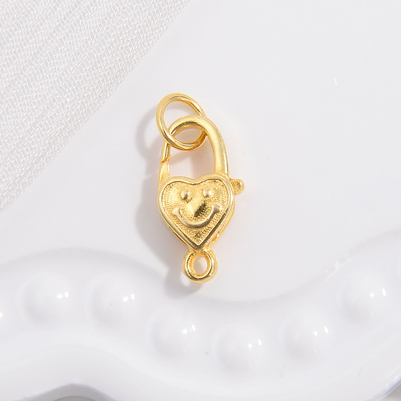 1:Gold love smiley lobster clasp