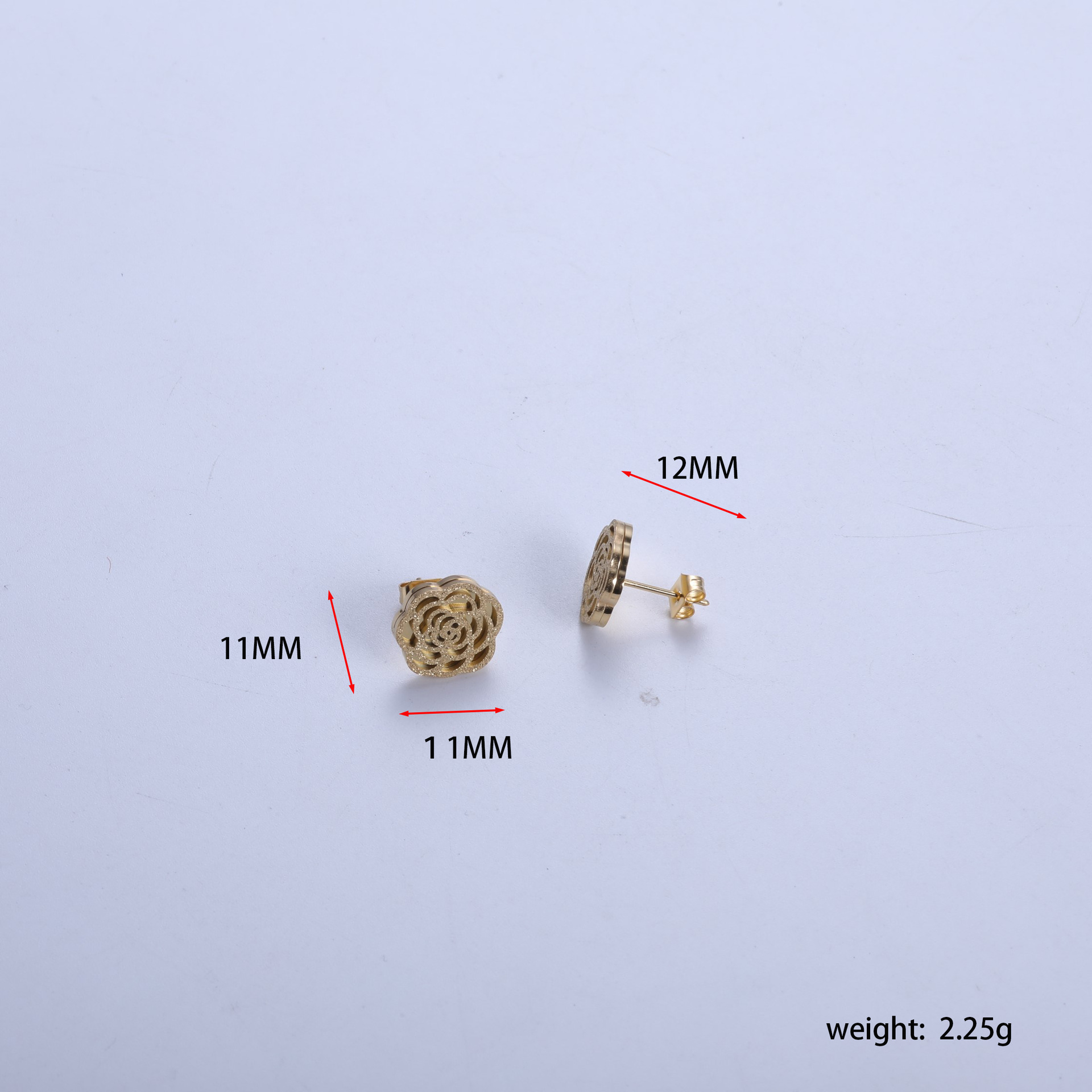 2:Rose earrings gold