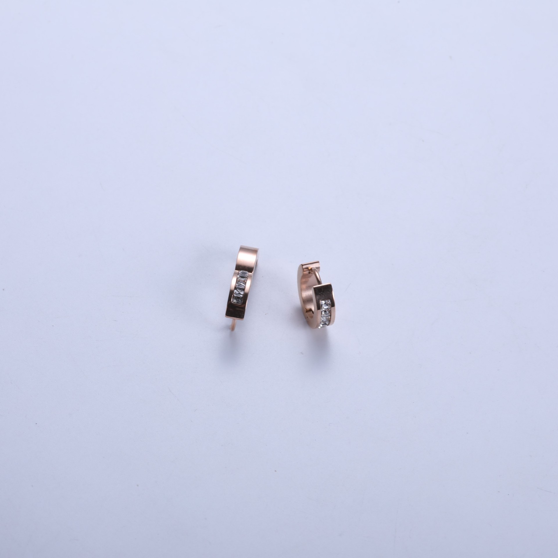 3:Rose gold hoop earrings