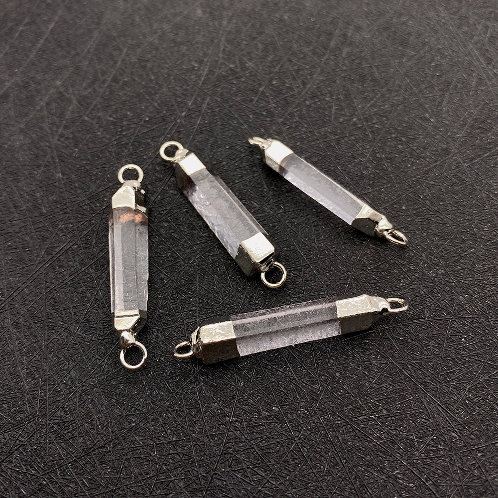 3:White Crystal Silver Double Hole