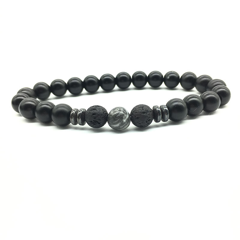 Black-patterned stone