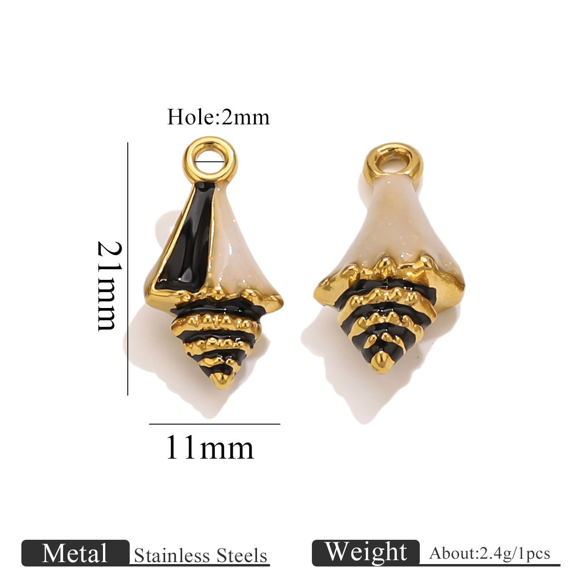 1:金色滴油海螺吊坠-黑 灰