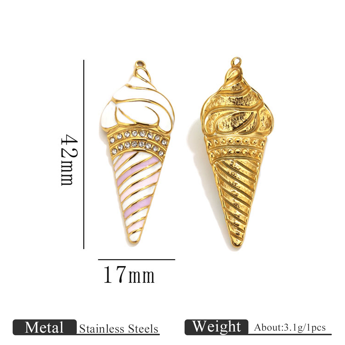 12:点钻冰淇淋吊坠白色