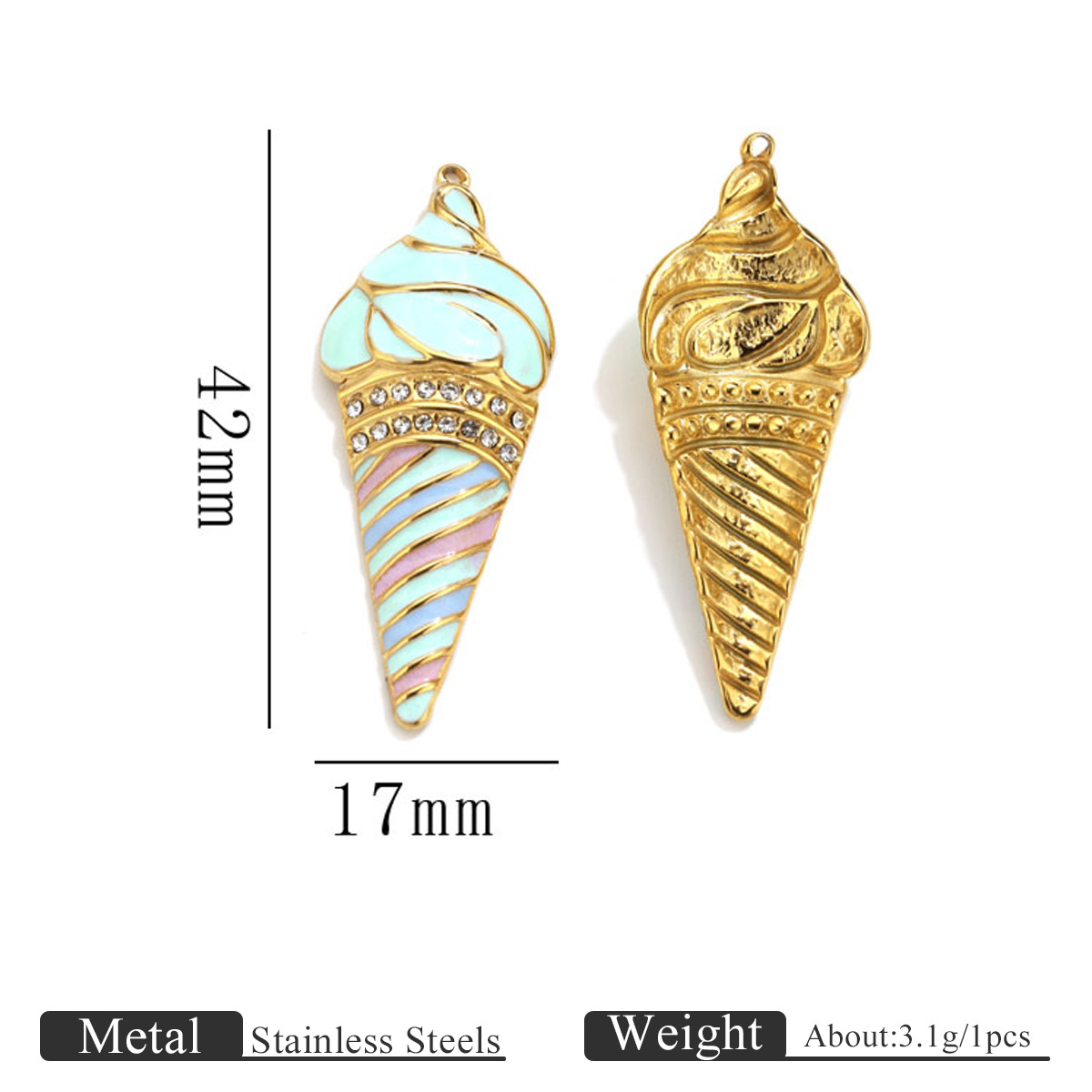 13:点钻冰淇淋吊坠绿色