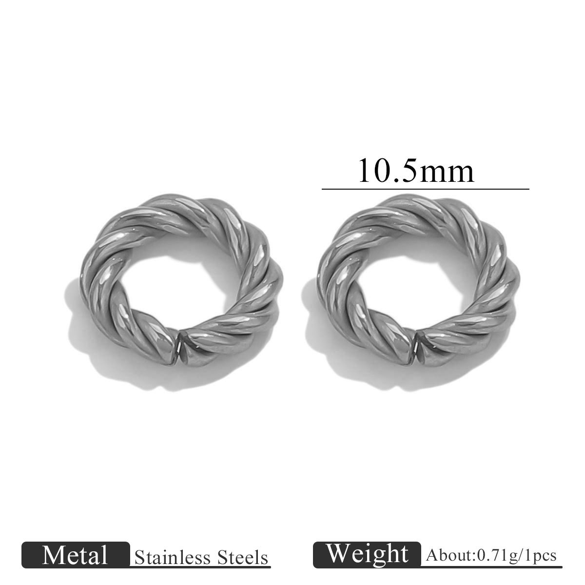 8:Steel color 2.5*11 twist wreath
