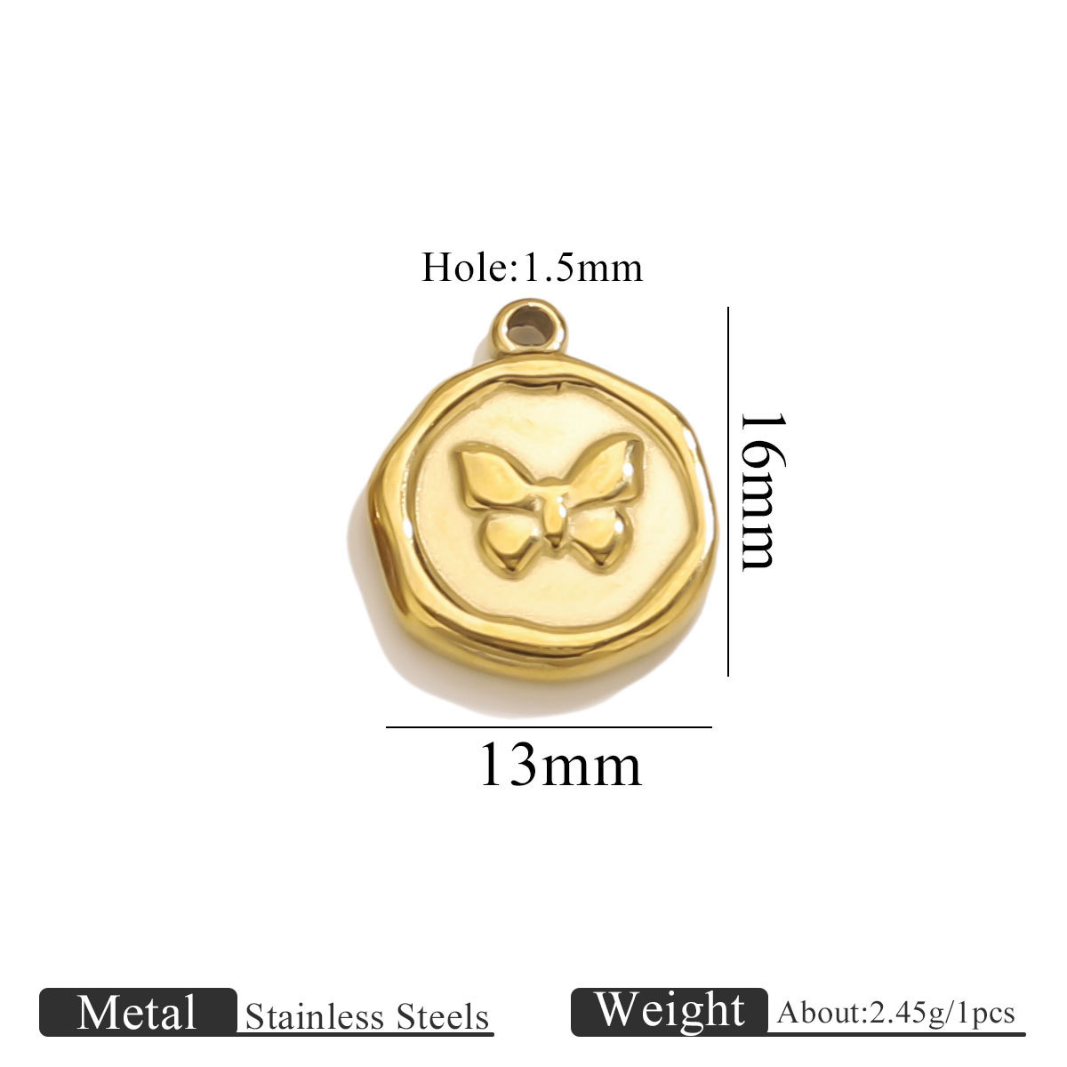 1:Golden small pendant-butterfly